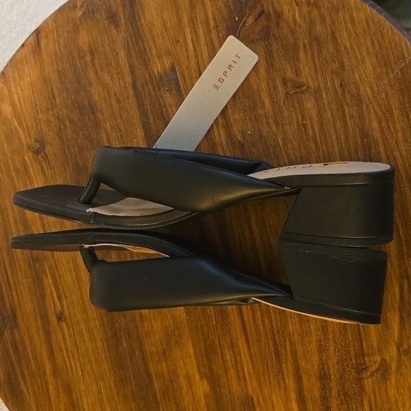 Esprit Womens Black Square Toe SLIP on HEEL Slides Minimalist Neutral Sz.8.5 - Picture 7 of 10